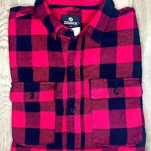Dravus Red/Black Flannel Button Down Cotton NWT Lumberjack Medium